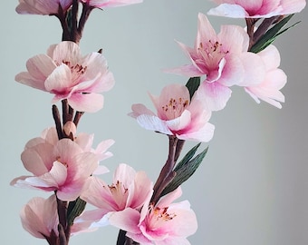 Handmade Crepe Paper Cherry Blossom Branch: Floral Home Decor