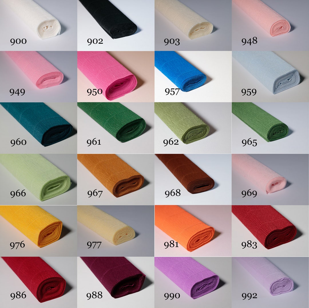 Italian Crepe Paper 140g / 180g Rolls 50cm X 250cm Cartotecnica Rossi