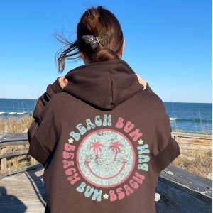 Beach Bum Smiley Face Retro Hoodie / Smile Happy Oversized - Etsy