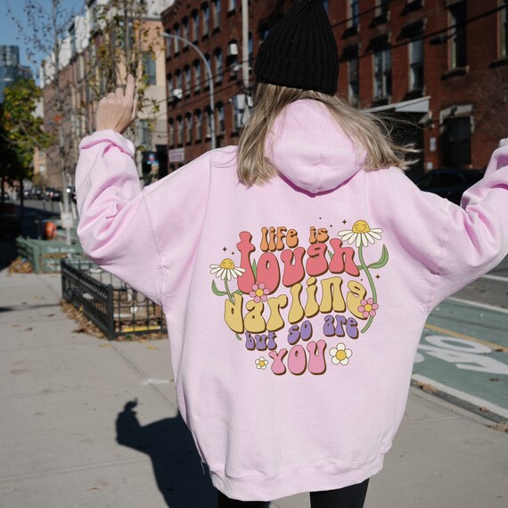 Preppy Aesthetic Hoodie / Oversized Sweatshirt / Words on Back - Etsy UK