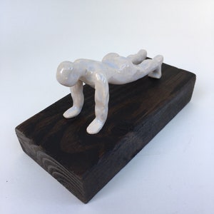 Plank yoga minimalist sculpture - original one of a kind collection - home decor figures - handmade