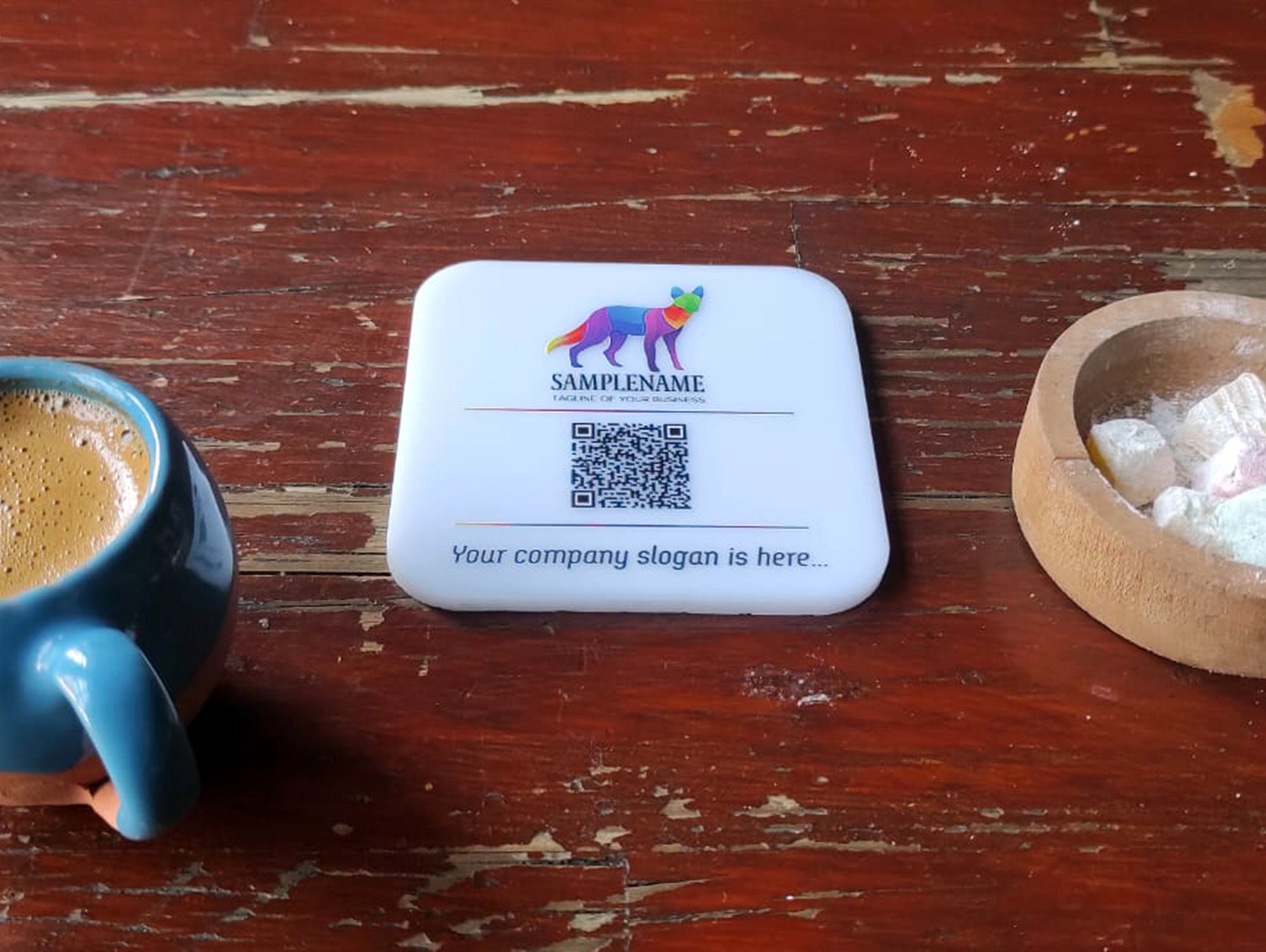 Plexiglass Coasters With Logo Barcode QR Code Spotify Code Etsy