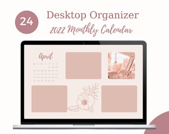 2 Years Monthly Desktop Wallpaper Organizer Calendar Cute Etsy 日本