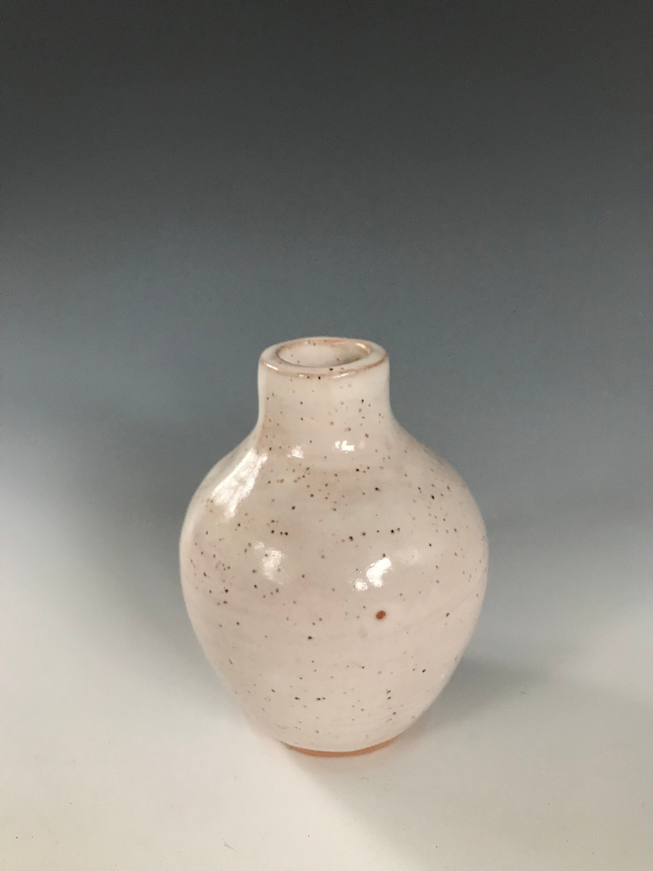 Speckled Vase White Underglaze on Red Clay Collection Etsy