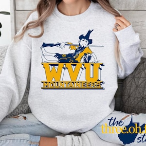 Sweat Vintage West Virginia Mountaineers – Homme Gris, Taille M, Crable Sports