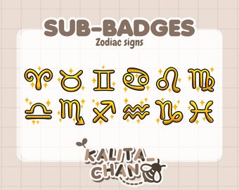 Kawaii Zodiac Sign Twitch Badges – Astrology (Digital Download
