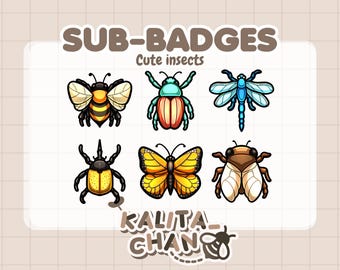 Kawaii Insect Twitch Sub Badges – Bug Emotes (Digital Download