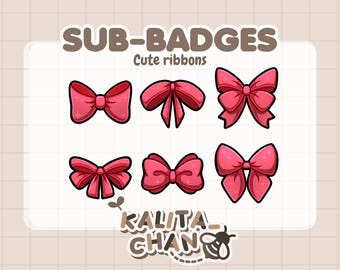 Kawaii Ribbon Twitch Sub Badges – Bows (Digital Download