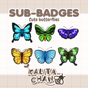 Cute Butterflies sub-badges for Twitch - cute - butterfly - insects - kawaii