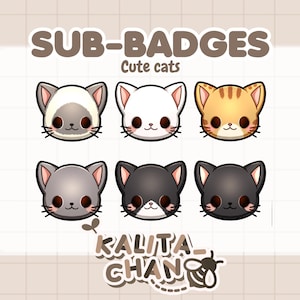 Cute cats sub-badges for Twitch - cute - cat - kitty - kitten - neko