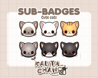 Kitten Twitch Sub Badges – Neko Cat Designs (Digital Download)