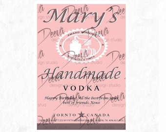 Tito's Custom Sticker Label | PINK
