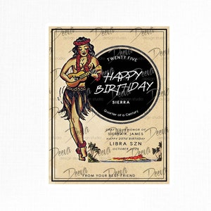 PRINT AT HOME: Sailor Jerry Custom Sticker Label | Digital Label