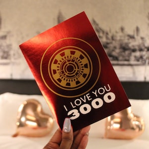 "Iron Man inspiriert ""I Love You 3000"" Metallic Erinnerungskarte