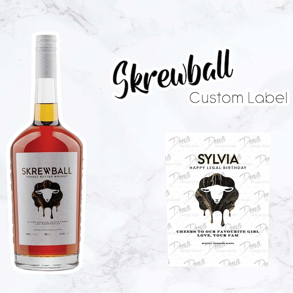 Skrewball Whisky Custom Sticker Label | 50mL, 750mL