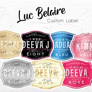 Luc Belaire Custom Sticker Label | Rose, Gold, Bleu, Luxe