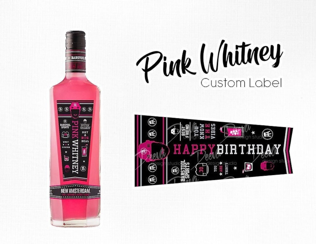 Pink Whitney Custom Sticker Label 50ml, 200ml, 375ml, 750ml
