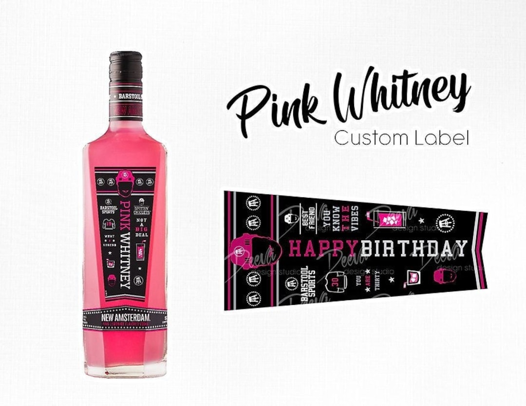 Pink Whitney Custom Sticker Label 50ml, 200ml, 375ml, 750ml, 1000ml, 1750ml  -  Canada