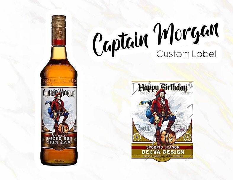 Captain Morgan Personalised Birthday 'Captain' Jamaica Spiced Rum label new style 