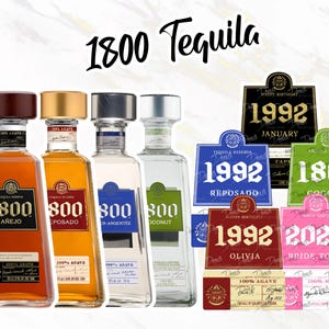 1800 Tequila Custom Sticker Label | Reposado | Silver | Anejo | Coconut