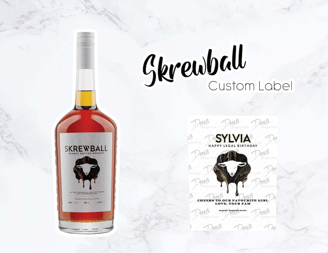 Skrewball Whisky Custom Sticker Label 50ml, 750ml Etsy