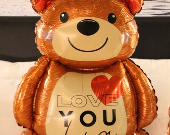 Custom Teddy Bear Balloon with Decal