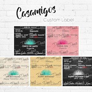 Casamigos Custom Sticker Label | Blanco, Reposado, Anejo, Mezcal | 375mL, 750mL, 1750mL