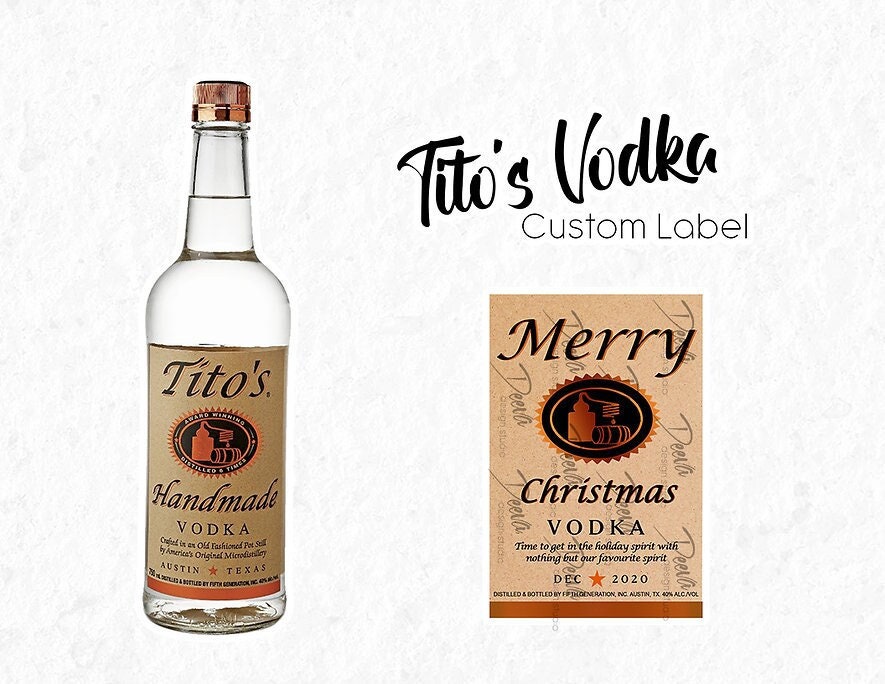 Tito's Custom Sticker Label | 200mL, 375mL, 750mL, 1140mL, 1750mL