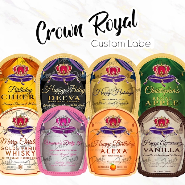 Whiskey Custom Sticker Label | Honey, Black, Green Apple, Salted Caramel, Peach, Vanilla, Pink