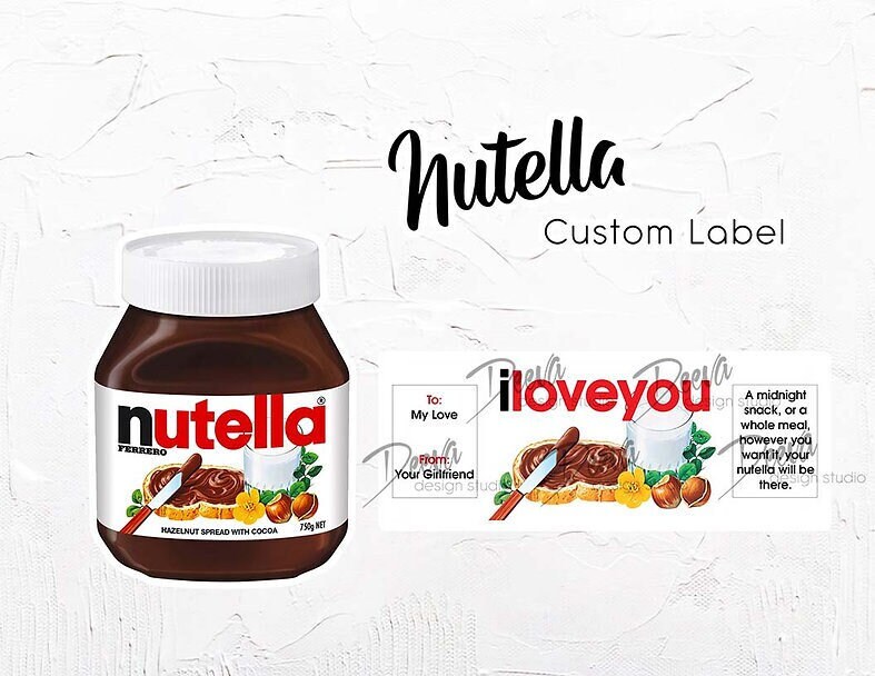 32 personalised personalized Mini Nutella labels favours / wedding /  communion / baby shower DIGITAL