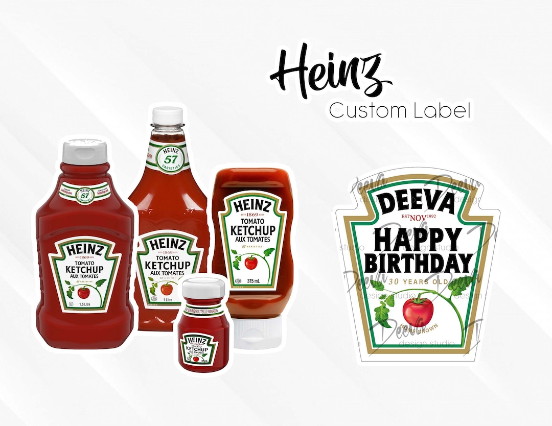 PRINT AT HOME: Heinz Ketchup Custom Label Digital File -  Norway