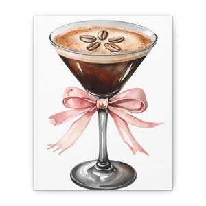 Coffee Martini Canvas Art, Coffee Lover Gift, Bar Decor, Home Kitchen Wall Art, Unique Drink Artwork, Celebration Decor