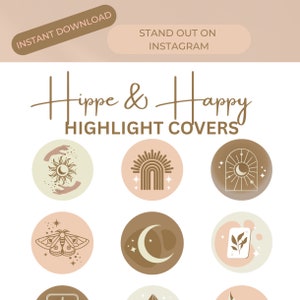 12 boho pink and tan Instagram Covers, Instagram Story Highlight Icons, iOS App Icons, iPhone Widgets, Instagram Highlights