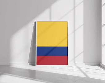 Colombia Flag Printable Poster, Colombian Inspired Digital Download, Home Decor, South America Art Print