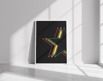 Ghana Flag Printable Poster, Ghanaian Inspired Digital Download, Cultural Home Decor, Africa Art Print