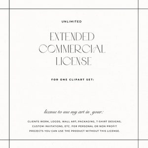 Extended Commercial  License for one clip art set | Unlimited