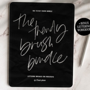 Procreate Brush Bundle, Lettering Brushes, Calligraphy Brushes, iPad Pro Brushes, Hand Lettering