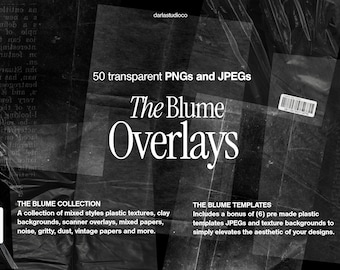 Texture Overlay PNG Pack, Plastic Paper, Canva friendly