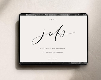 Jules Calligraphy Brush - Smooth Lettering for Procreate (Digital Download, .brush file, PDF Guide)