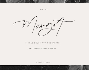 Margot Procreate Brush- Calligraphy Brushes, Hand Lettering, Procreate Brushes, Signature Brush, Procreate Calligraphy Brush,