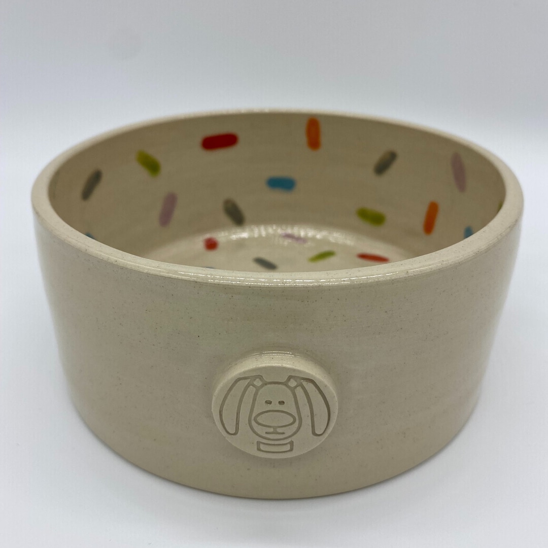 Handmade Ceramic Speckles Dog Water Bowl Etsy UK
