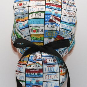 License Plates   Ponytail Surgical Scrub Cap  2109