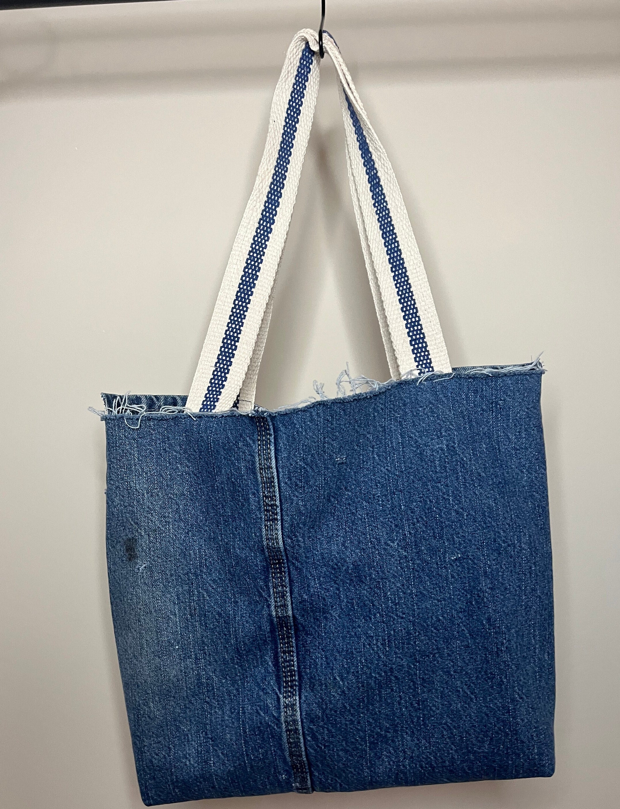 Buy Customized Handmade Eco friendly Dual Shade Denim Tote Bag