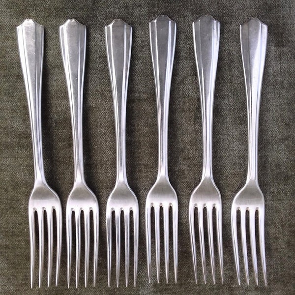 Vintage Art Deco Silver Plate Fifth Avenue Forks, Fry & Wigfull maker's mark