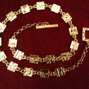 Biche de Bere Paris - Authentic Vintage Modernist Signed necklace by French designer Biche de Bere, tool bar closure, very 1980s