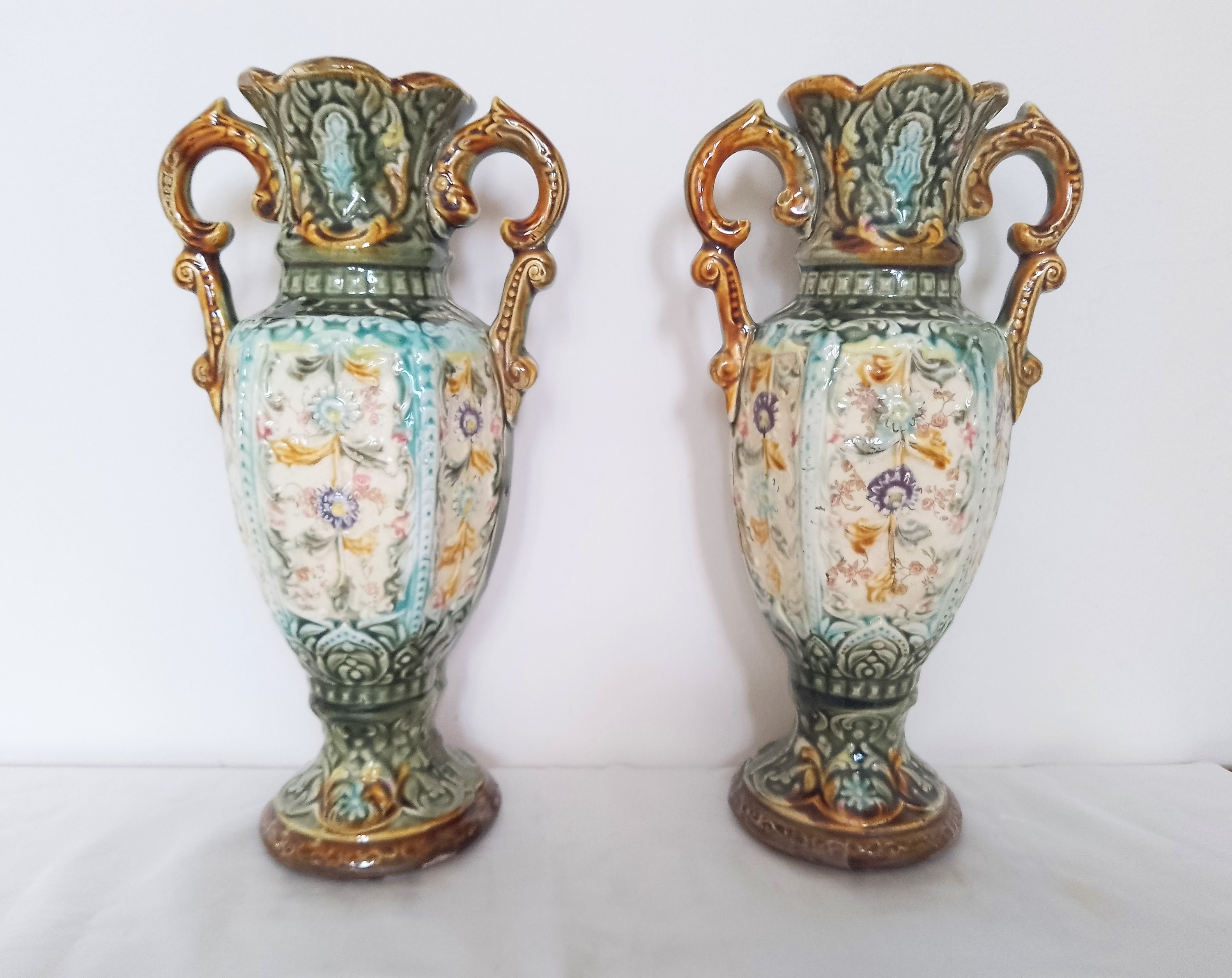 Majolica vase - Etsy 日本