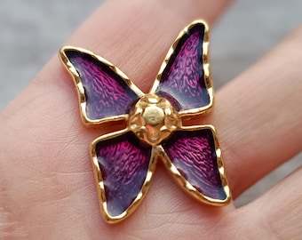 Authentic Vintage Yves Saint Laurent brooch: Unisex Papillon/Butterfly Made in France 1990s