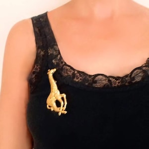 D&#39;ELFA Paris - Authentic Vintage Novelty Giraffe Brooch