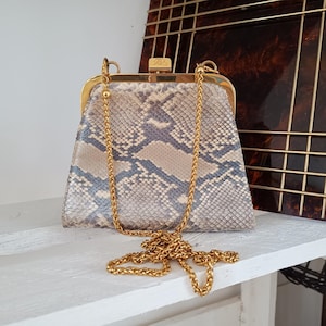 Vintage Alfred Roth / Malder Mini Python Jewel Bag: Gold Hardware, Ethical Reptile Leather