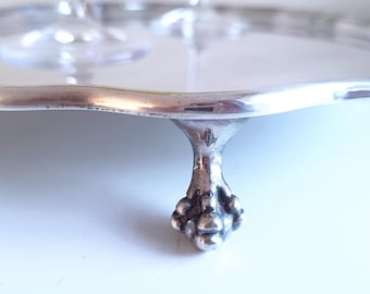 Vintage James Dixon Georgian Style Silver Plated Footed Salver / Tray, Claw Feet